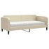 Sofá cama con colchón tela crema 80x200