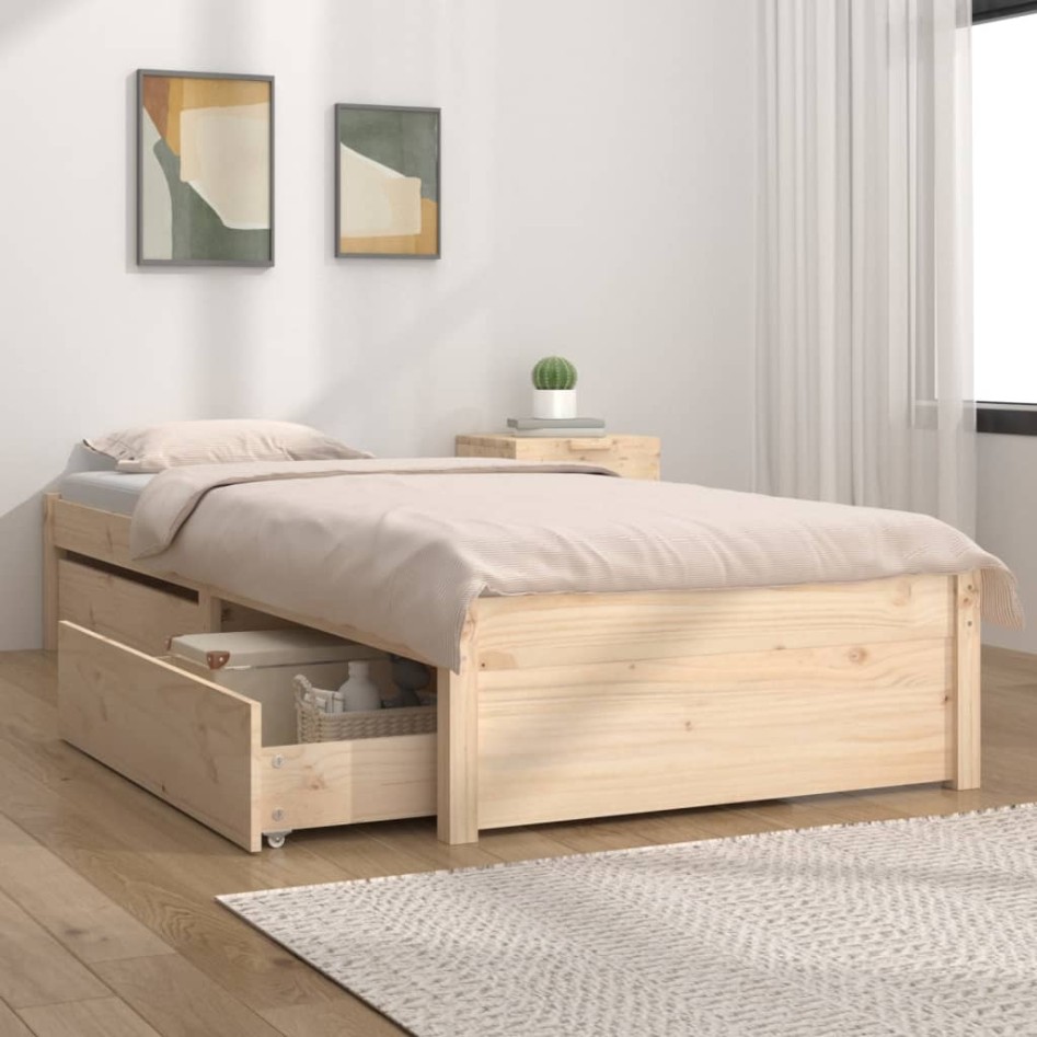 Estructura de cama con cajones 90x200