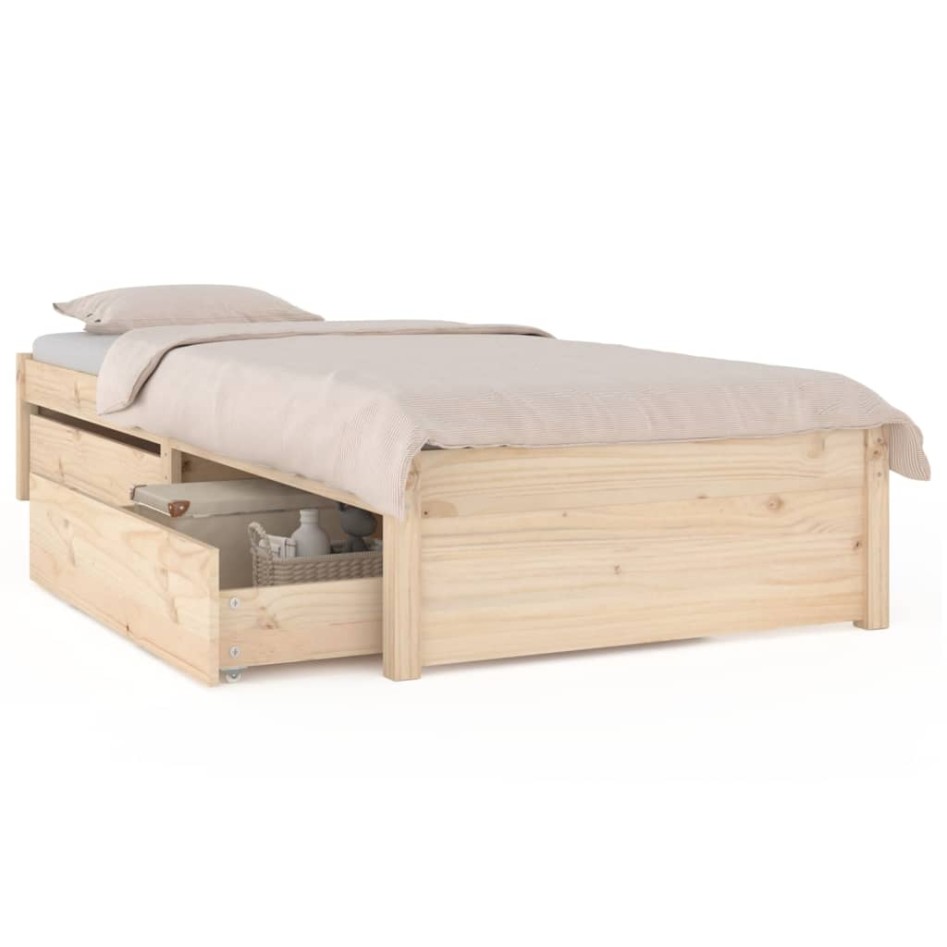 Estructura de cama con cajones 90x200
