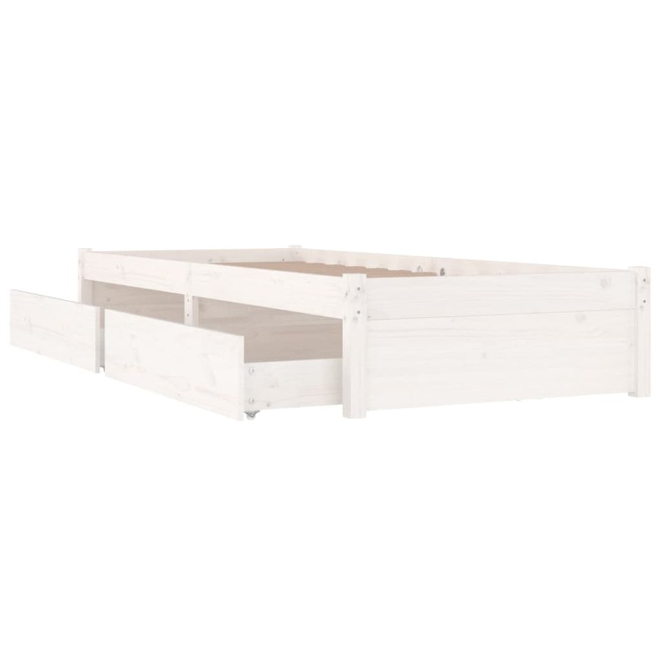 Estructura de cama con cajones blanco 75x190