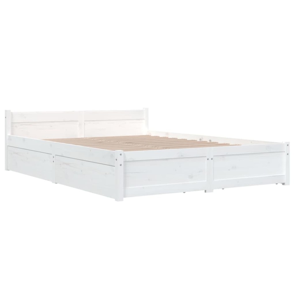 Estructura de cama con cajones blanco 160x200