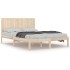 Estructura de cama sin colchón madera maciza de pino 200x200