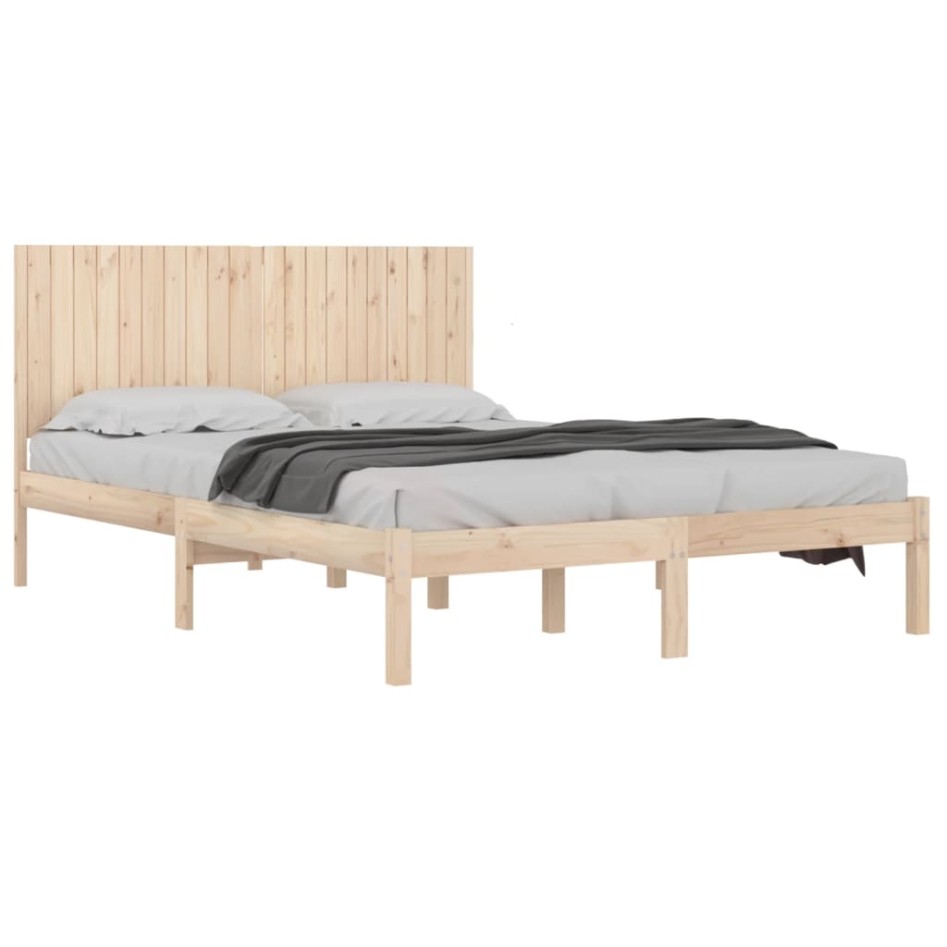 Estructura de cama sin colchón madera maciza de pino 200x200