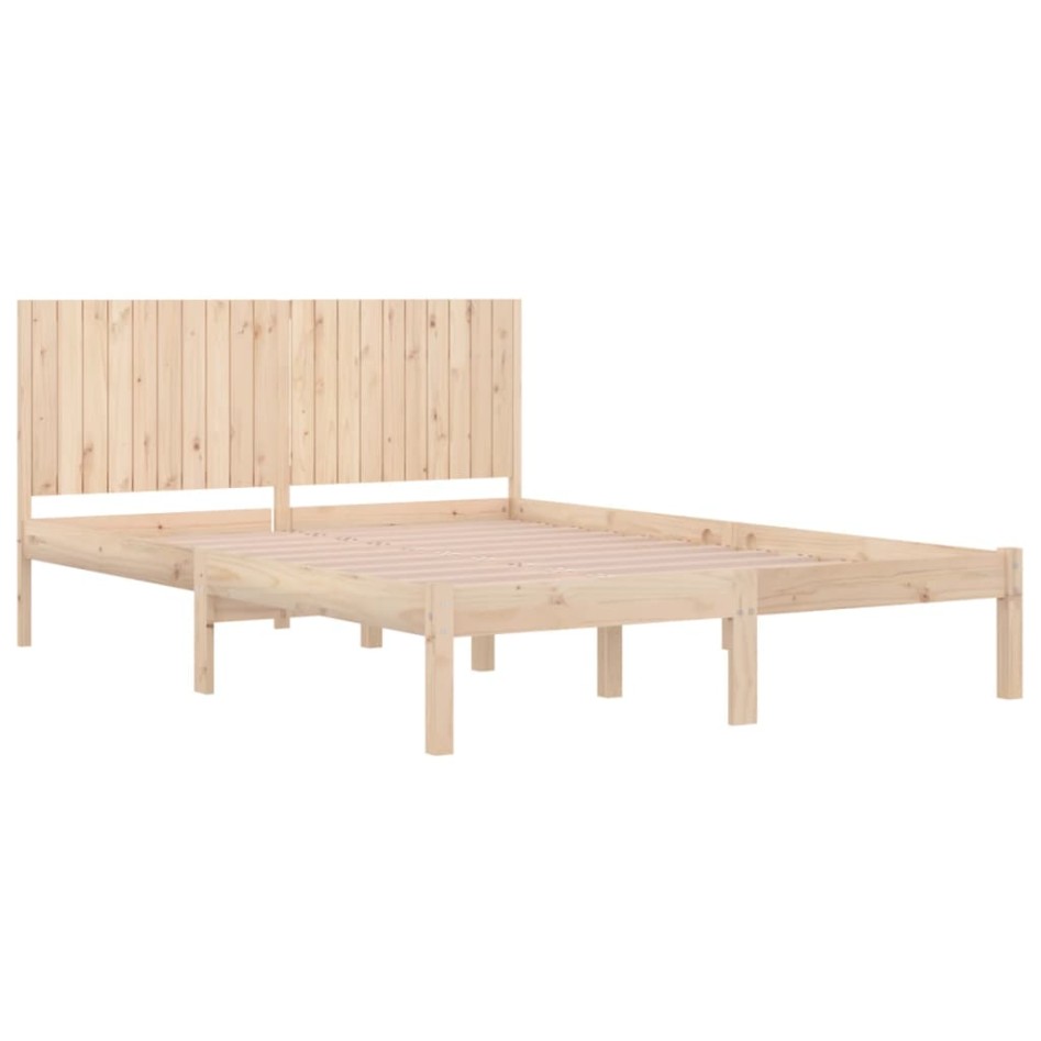 Estructura de cama sin colchón madera maciza de pino 200x200