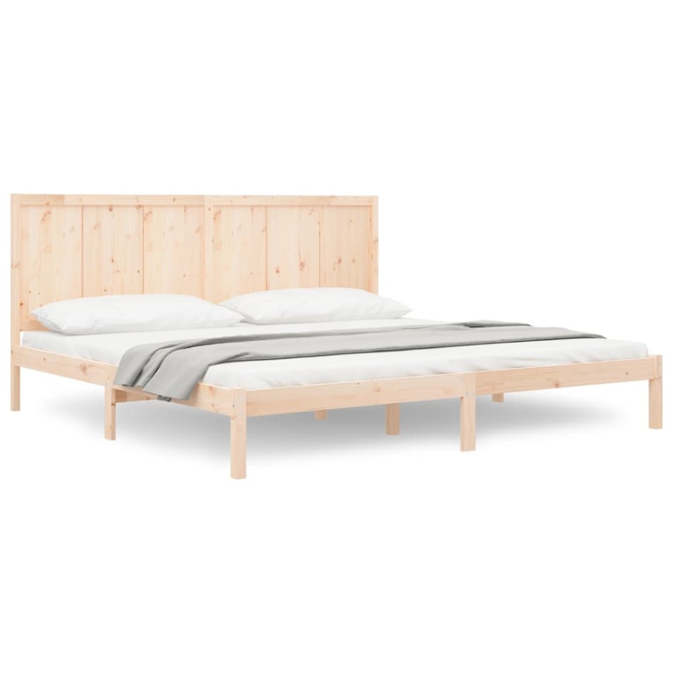 Estructura de cama sin colchón madera maciza de pino 200x200