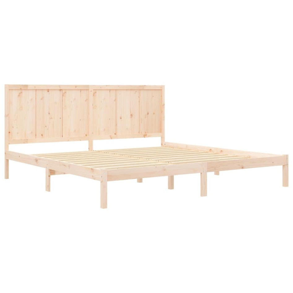 Estructura de cama sin colchón madera maciza de pino 200x200