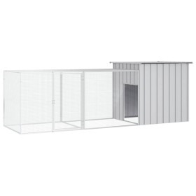 Gallinero de acero galvanizado gris 300x91x100
