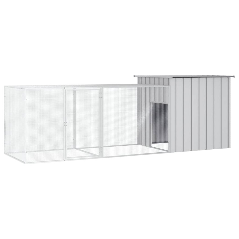 Gallinero de acero galvanizado gris 300x91x100