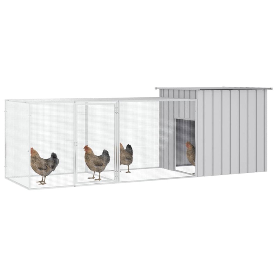 Gallinero de acero galvanizado gris 300x91x100