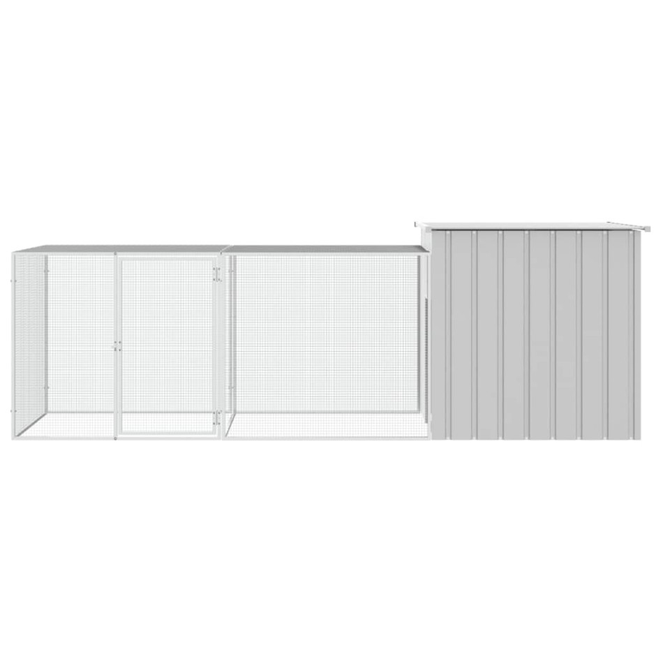 Gallinero de acero galvanizado gris 300x91x100