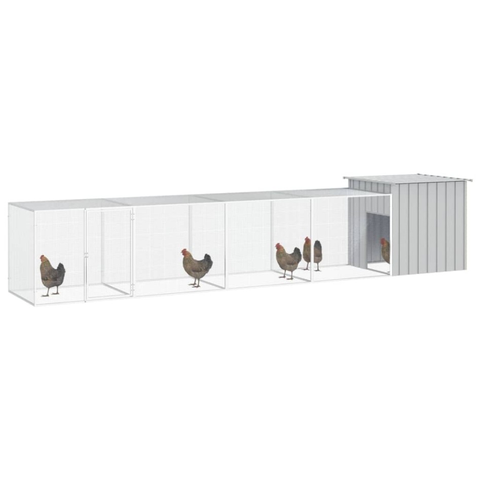 Gallinero de acero galvanizado gris 500x91x100