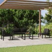 Set muebles de jardín 5 pzas y cojines aluminio gris antracita