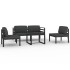 Set muebles de jardín 5 pzas y cojines aluminio gris