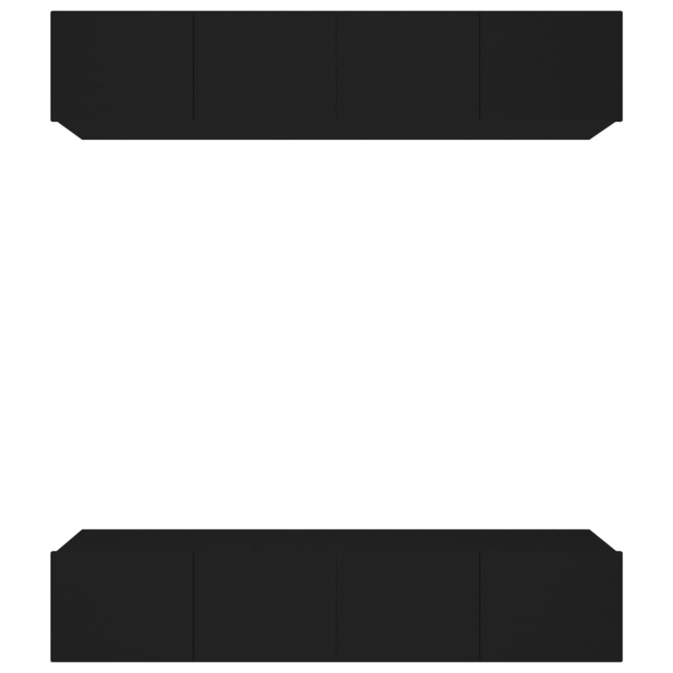 Set muebles de TV 4 uds madera contrachapada negro 80x30x30