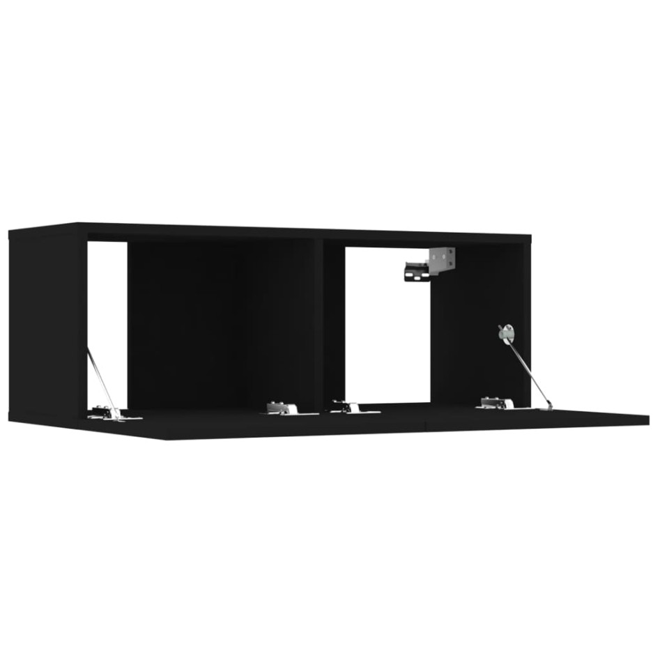 Set muebles de TV 4 uds madera contrachapada negro 80x30x30