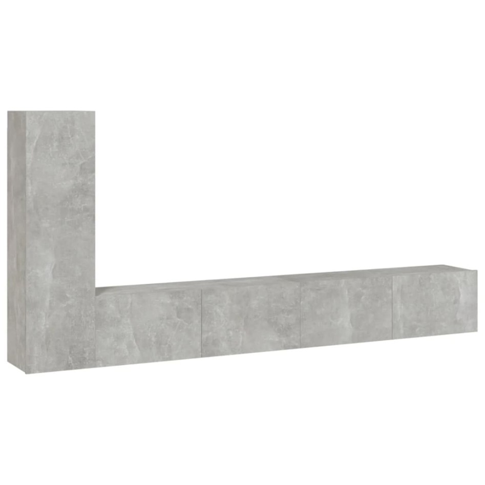 Set de muebles de TV 3 pzas madera contrachapada gris