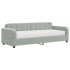 Sofá cama con colchón terciopelo gris claro 80x200