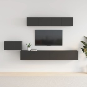 Set de muebles para TV 5 piezas madera contrachapada