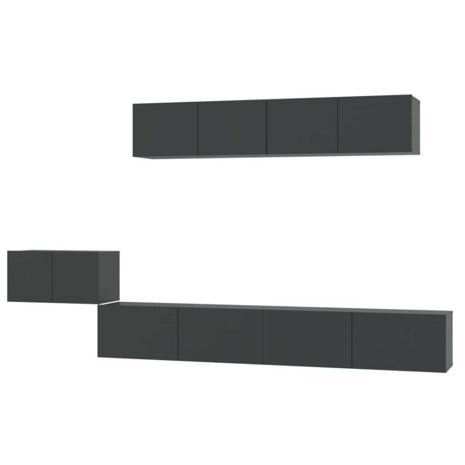 Set de muebles para TV 5 piezas madera contrachapada