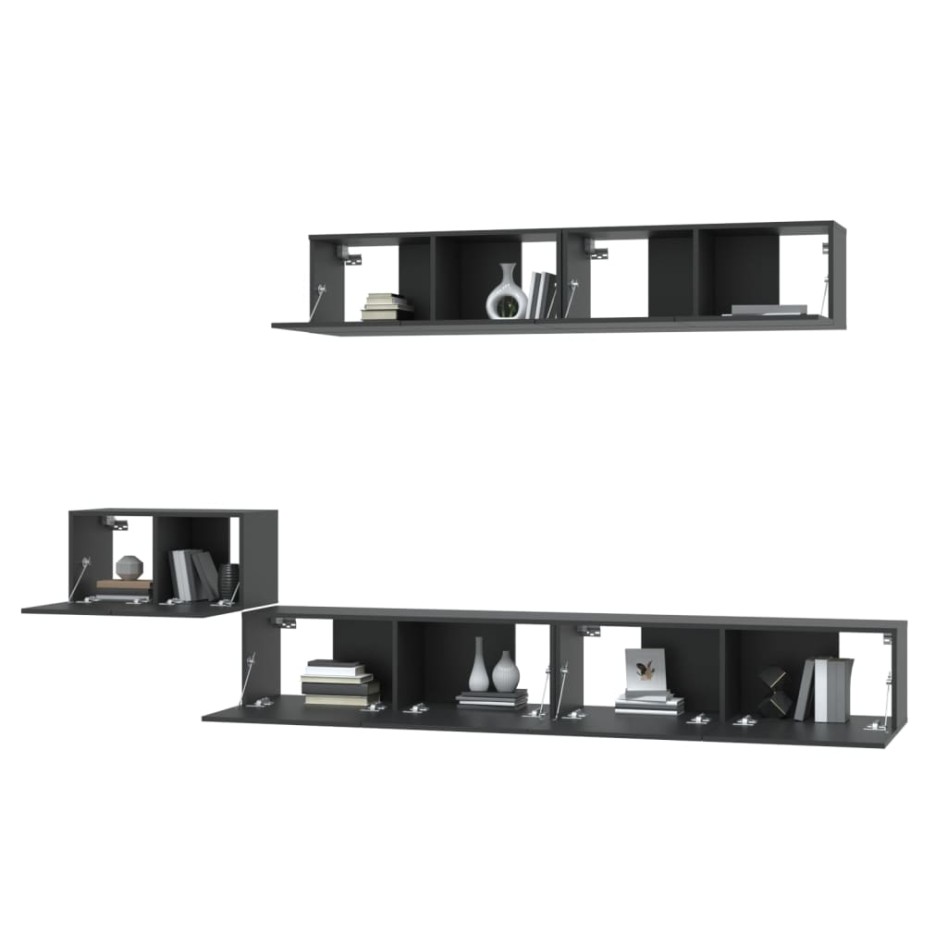 Set de muebles para TV 5 piezas madera contrachapada