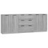 Aparador de 3 piezas madera contrachapada gris