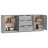 Aparador de 3 piezas madera contrachapada gris