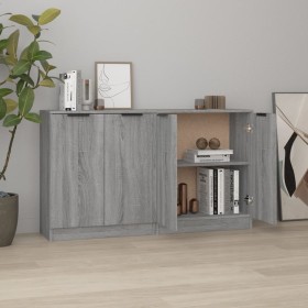 Aparadores 2 uds madera contrachapada gris Sonoma 60x30x70