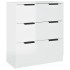 Aparador de 3 piezas madera contrachapada blanca