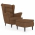 Sillón orejero y taburete de terciopelo
