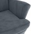 Sillón orejero y taburete de terciopelo gris