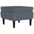 Sillón orejero y taburete de terciopelo gris