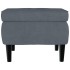 Sillón orejero y taburete de terciopelo gris