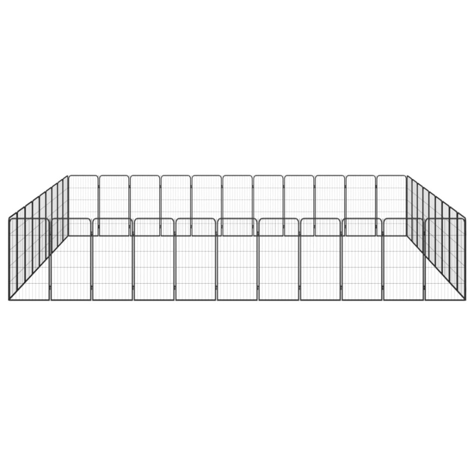 Jaula perros 40 paneles acero recubierto polvo negro 50x100