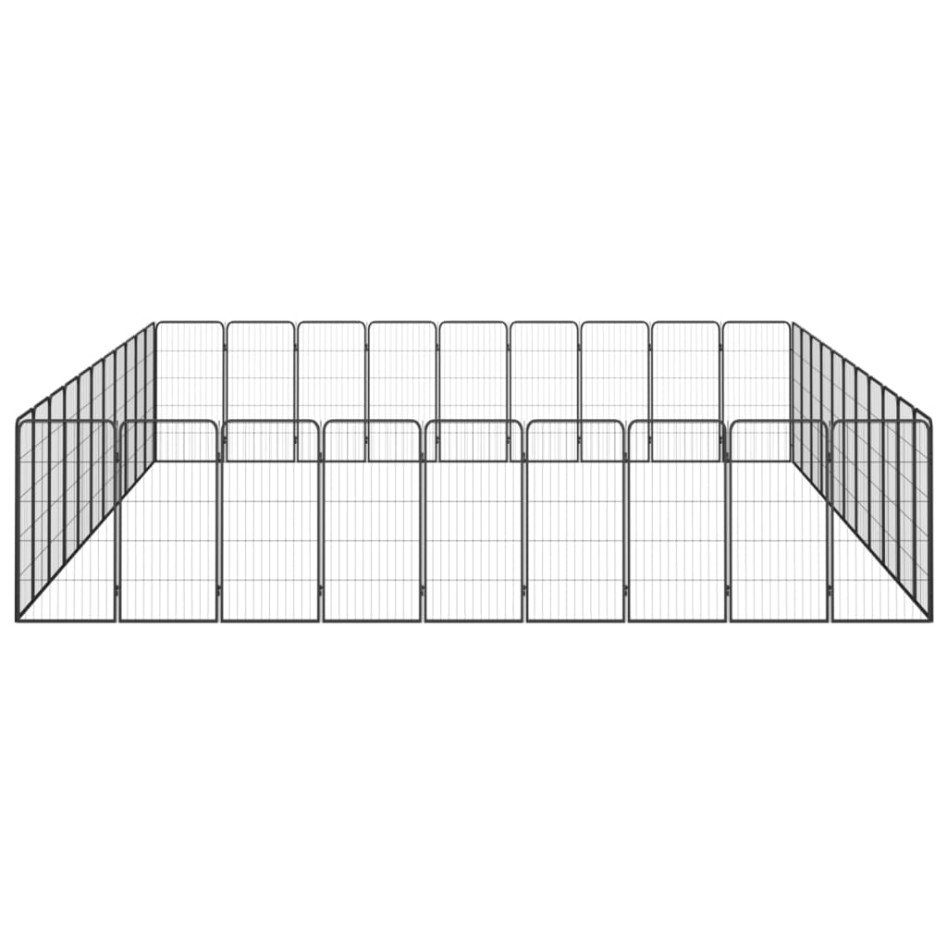 Jaula perros 40 paneles acero recubierto polvo negro 50x100