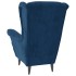 Sillón orejero y taburete de terciopelo