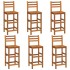 Taburetes de barra de cocina 6 unidades madera maciza