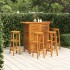 Juego muebles de bar para jardín 5 pzas madera maciza de