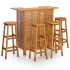 Juego muebles de bar para jardín 5 pzas madera maciza de