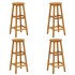 Juego muebles de bar para jardín 5 pzas madera maciza de