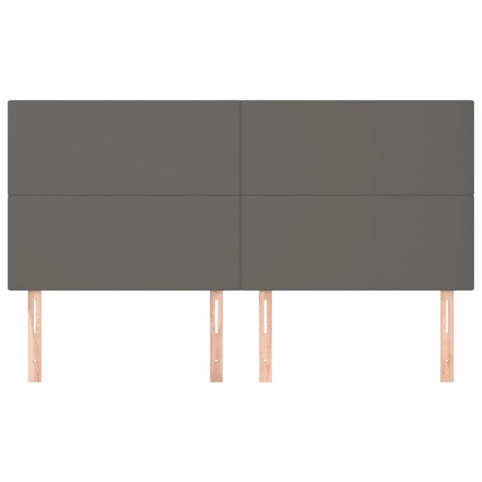 Cabeceros 4 unidades de cuero sintético gris 80x5x78/88