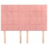 Cabeceros 4 unidades terciopelo rosa 72x5x78/88