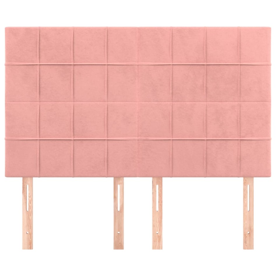 Cabeceros 4 unidades terciopelo rosa 72x5x78/88