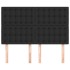 Cabeceros 4 unidades cuero sintético negro 72x5x78/88