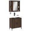 Set de muebles baño 2 pzas madera contrachapada marrón roble