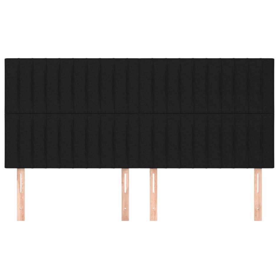 Cabeceros 4 unidades de tela negro 80x5x78/88