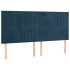 Cabeceros 4 unidades de terciopelo azul oscuro 100x5x78/88