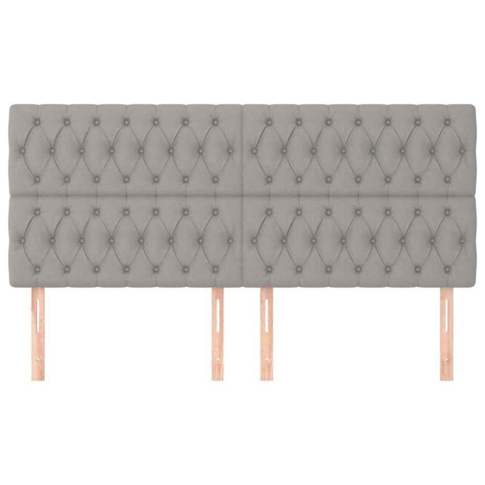 Cabeceros 4 unidades de tela gris claro 90x7x78/88