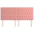 Cabeceros 4 unidades de terciopelo rosa 100x7x78/88