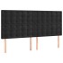 Cabeceros 4 unidades de terciopelo negro 100x5x78/88