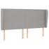Cabecero con orejas de tela gris claro 183x23x118/128